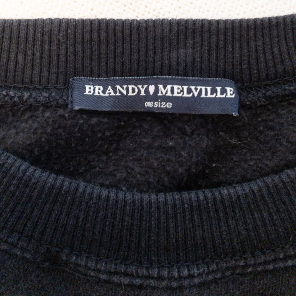 Brandy Melville San Francisco California Cropped Sweatshirt Black Graphic Top - Picture 4 of 6